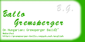 ballo gremsperger business card